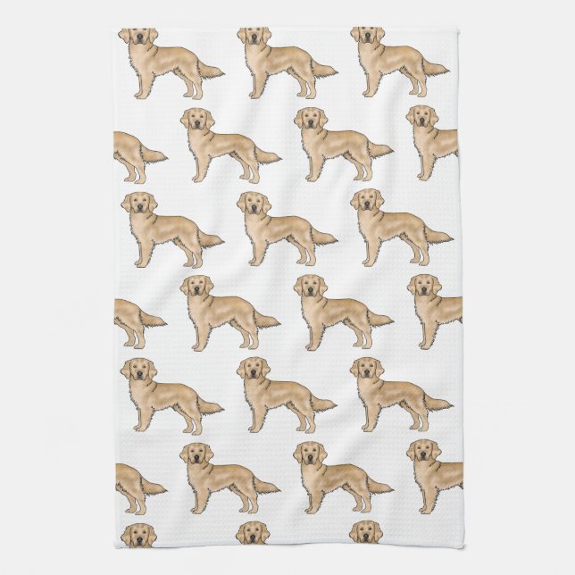 Linge De Cuisine Jaune Golden Retriever mignon Motif de dessin anim (Vertical)