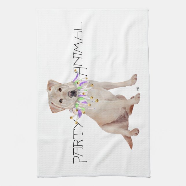 Linge De Cuisine Jaune Labrador Retriever Party (Vertical)