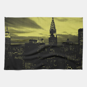 Linge De Cuisine Jaune pointu Noir New York City