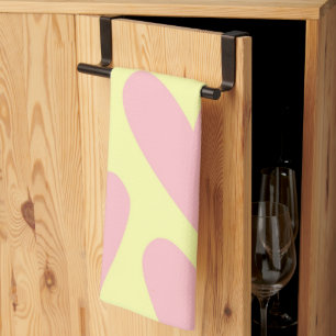 Linge De Cuisine Jaune rose mignon Coeur simple Motif Y2K