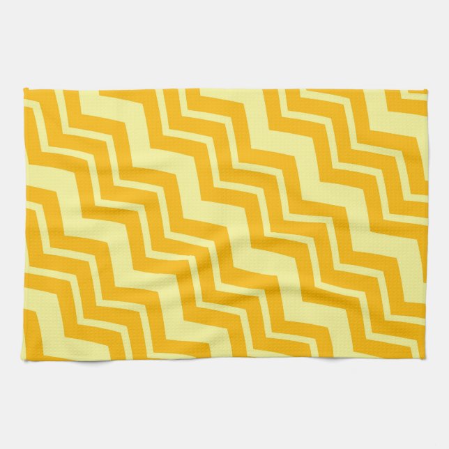 Linge De Cuisine Jaune Zigzag Chevron Design Motif (Horizontal)