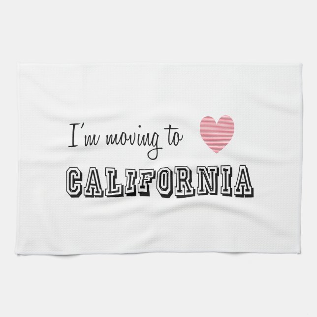 Linge De Cuisine Je déménage en Californie (Horizontal)