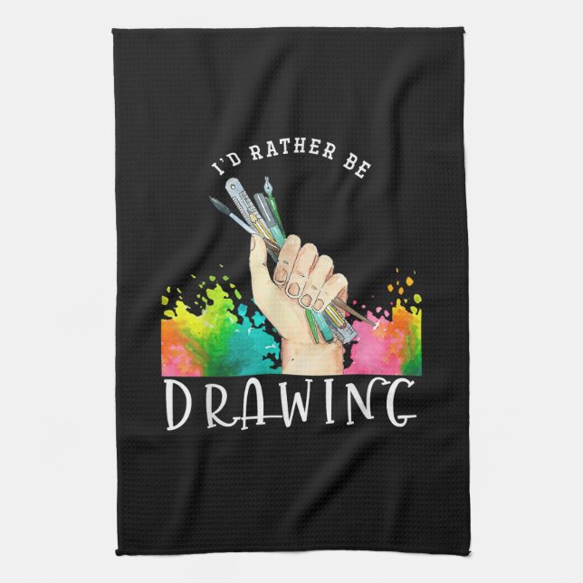 Linge De Cuisine Je préférerais dessiner (Vertical)