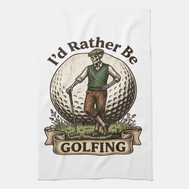 Linge De Cuisine Je préférerais jouer au golf  (Vertical)