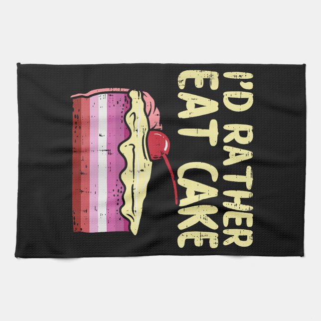 Linge De Cuisine Je préférerais manger du gâteau Gay pride Drapeau  (Horizontal)