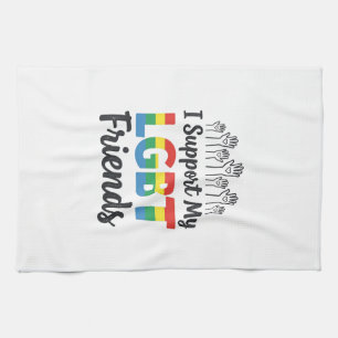 Linge De Cuisine Je soutiens mes amis LGBT Vectoriel de Fierté Arc-