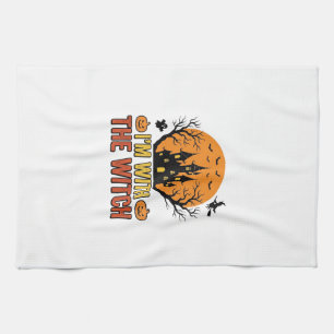 Linge De Cuisine Je Suis Avec La Sorcière Design De Château Hallowe