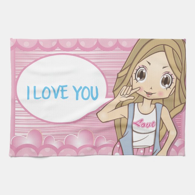 LINGE DE CUISINE JE T'AIME (Horizontal)