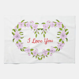 Linge De Cuisine Je t'aime Fleurs mignonnes