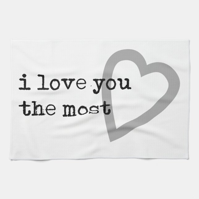 Linge De Cuisine je t'aime le plus coeur mignon (Horizontal)