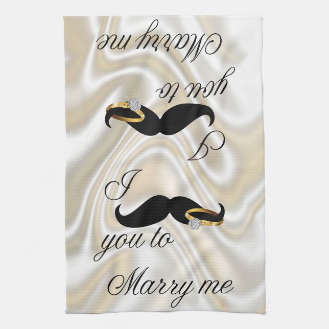 Linge De Cuisine Je te moustache - pour m'épouser (Vertical)
