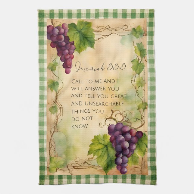 Linge De Cuisine Jérémie 33:3 Version chrétienne de la Bible (Vertical)