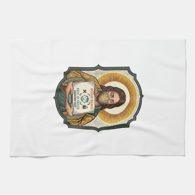 Linge De Cuisine Jésus a raté le déverrouillage par reconnaissance  (Horizontal)
