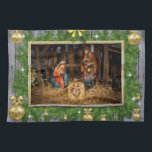 Linge De Cuisine Jesus born<br><div class="desc">jesus christmas christ, snowflake party year happy, merry winter vintage animals, father mother saint, xmas magi christianity faith, bible stable child, night family virgin, holiday nativity holy born, birschchristian, christmas christ</div>