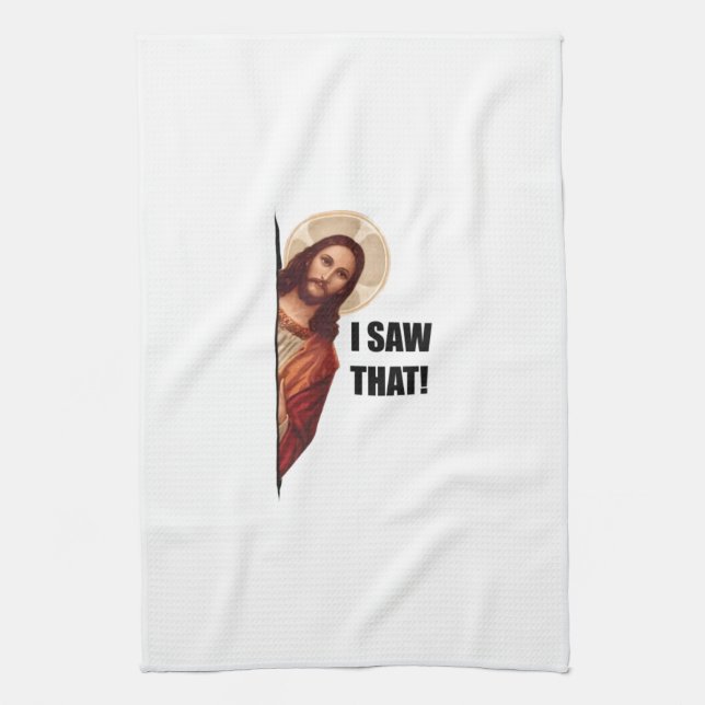 Linge De Cuisine Jésus chrétien vous regarde, Jésus j'ai vu ça (Vertical)