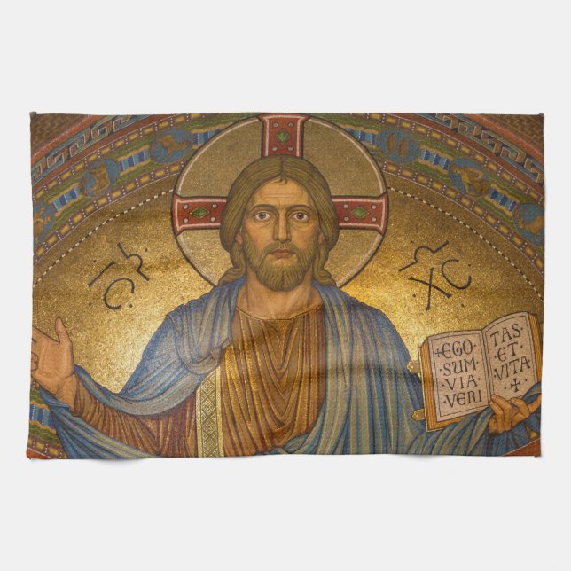 Linge De Cuisine Jésus-Christ - Belle œuvre d'art chrétienne (Horizontal)