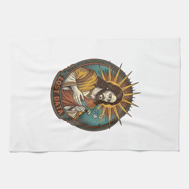Linge De Cuisine Jésus Écrasé Clé USB Perte de Données Humour_1 (Horizontal)