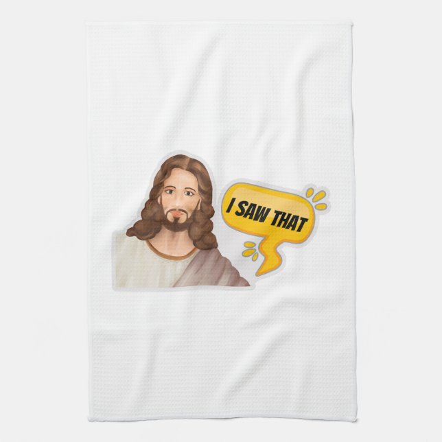 Linge De Cuisine Jésus J'Ai Vu Ça (Vertical)
