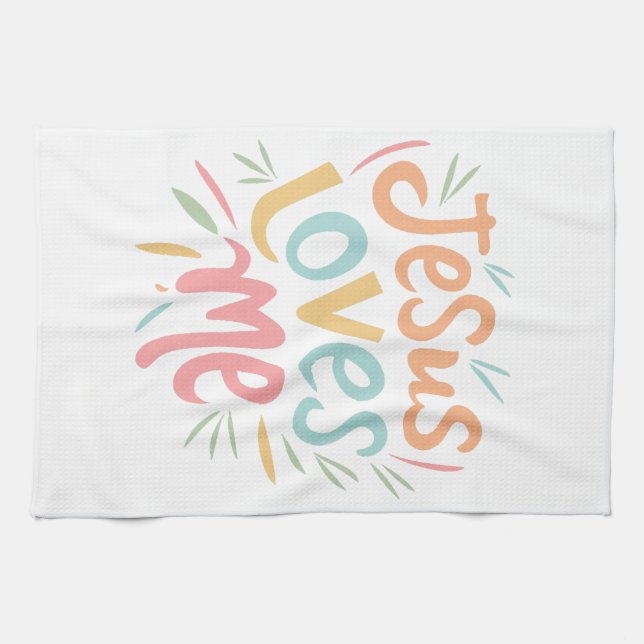 Linge De Cuisine Jesus Love Me - Design vintage (Horizontal)