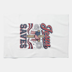 Linge De Cuisine Jésus Sauve Chemise Chrétienne Patriotique Vintage
