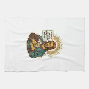 Linge De Cuisine Jesus Téléphone Mort Pas de Musique Humour de Gym