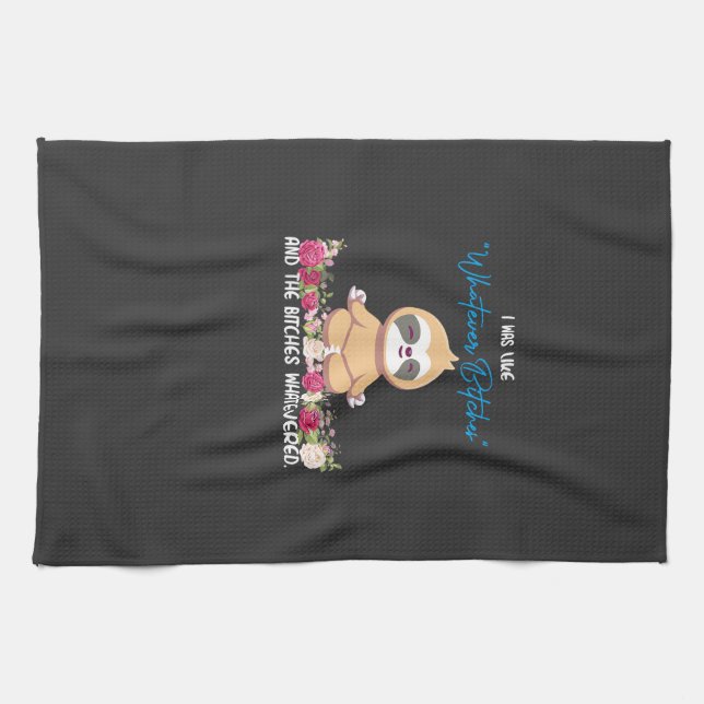 Linge De Cuisine J'étais Comme Tee Sloth Yoga Méditation Fente (Horizontal)