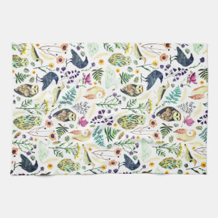 Linge De Cuisine Jeté décoratif à motif botanique inspiré de la nat