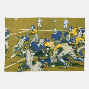 Linge De Cuisine Jeu de football sportif vintage, Gold vs Blue Team