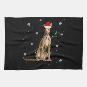 Linge De Cuisine Jeu de Noël léger de Whippet Père Noël Whippet