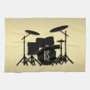 Linge De Cuisine Jeu de tambour monogramme or
