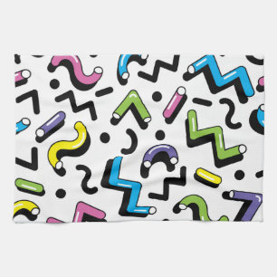 Linge De Cuisine Jeu géométrique : Motif de formes de Doodles