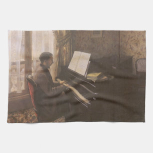 Linge De Cuisine Jeune homme jouant au piano par Gustave Caillebott