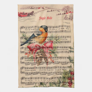 Linge De Cuisine Jingle Bells a Vintage Christmas Carol Song Sheet