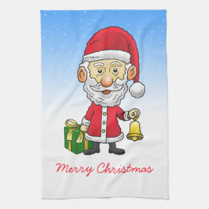 Linge De Cuisine Jingle Bells avec Père Noël