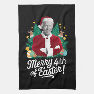 Linge De Cuisine Joe Biden Noël Santa Joyeux 4ème de Pâques Xmas
