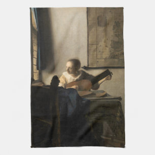 Linge De Cuisine Johannes Vermeer - Jeune femme avec un trait