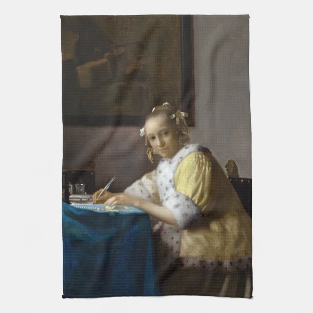 Linge De Cuisine Johannes Vermeer - Une dame écrit une lettre (Vertical)