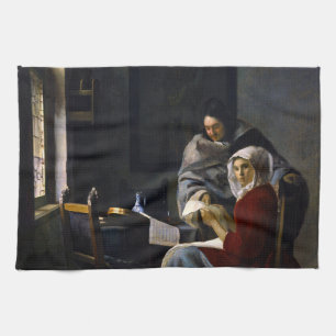 Linge De Cuisine Johannes Vermeer - Une fille interrompue à sa musi