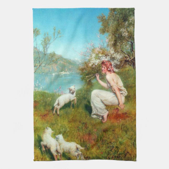 Linge De Cuisine Joies du Printemps (par John Collier) (Vertical)