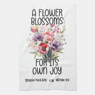 Linge De Cuisine Joli bouquet de fleurs avec citation inspirante