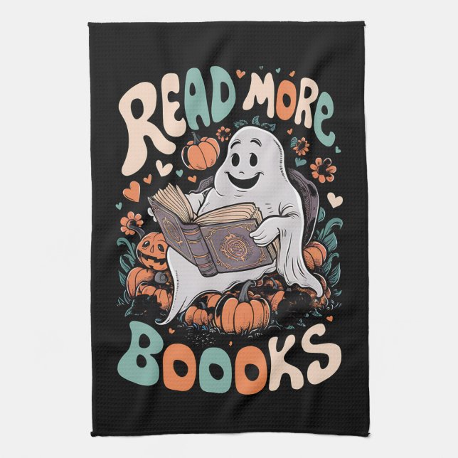 Linge De Cuisine Joli fantôme lit plus de livres enseignant Hallowe (Vertical)