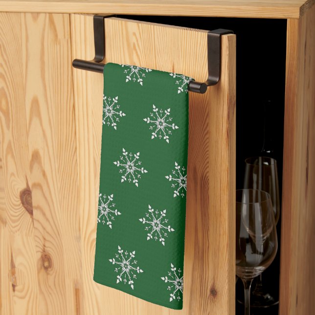 Linge De Cuisine Joli Festif d'hiver Pneus blancs (Pliage en tiers)