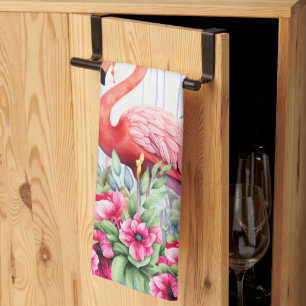 Linge De Cuisine Joli Flamant rose tropical