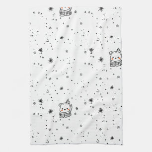 Linge De Cuisine Joli flocon de neige d'ours polaire d'hiver