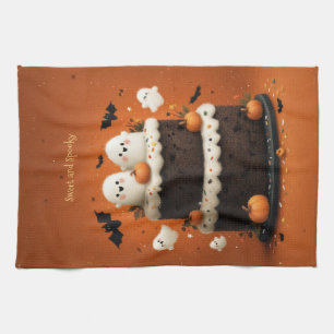 Linge De Cuisine Joli gâteau fantôme d'Halloween Un petit boo