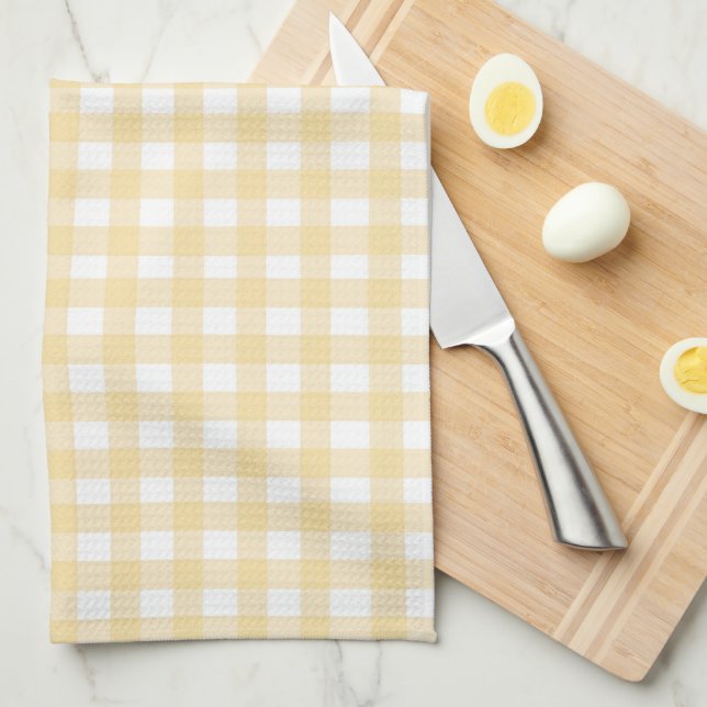 Linge De Cuisine Joli Gingham Orange Pastel (Quart Plié)