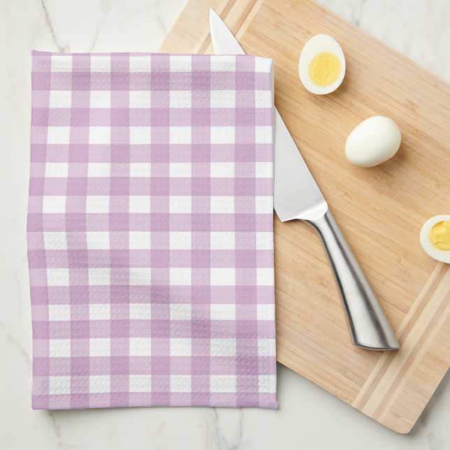 Linge De Cuisine Joli Gingham Violet Pastel (Quart Plié)