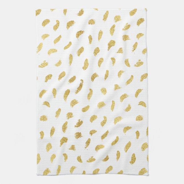 Linge De Cuisine Joli Gold Glam blanc Abstrait (Vertical)