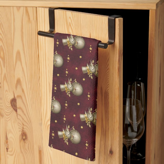 Linge De Cuisine Joli Golden Snowman (Pliage en tiers)