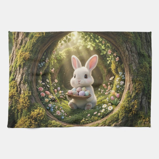 Linge De Cuisine Joli lapin de Pâques (Horizontal)